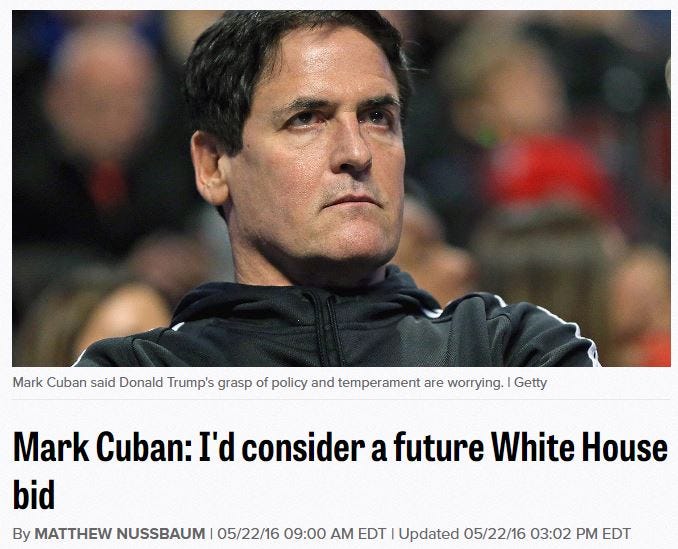 Mark Cuban White House Bid