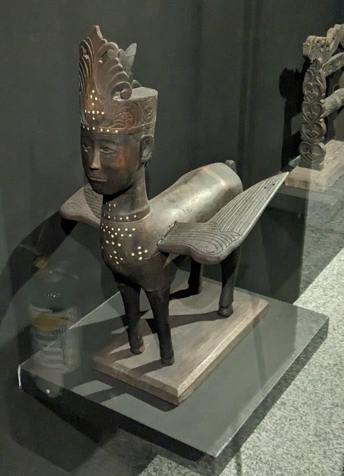 A statue of the buraq