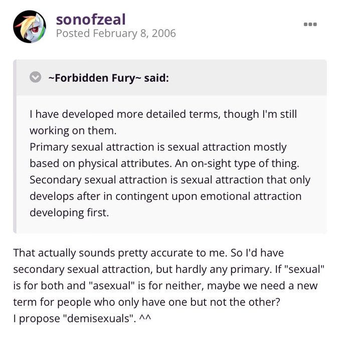 Screenshot of post on the AVEN forums, quote from which can be found in the paragraph above.