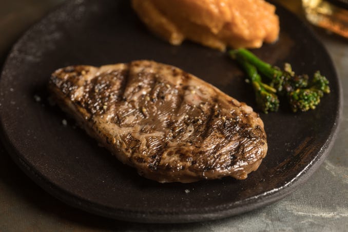 Cultivated slaughter-free ribeye steak (Credit: Aleph Farms / Technion — Israel Institute of Technology)