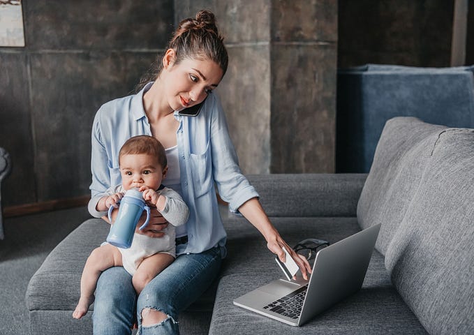remote work problems young mother