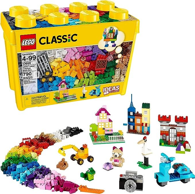 LEGO Classic Large Creative Brick Box Building Set, Toy Storage Solution for Home or Classrooms, Creative Toy for Back to School, Interactive Building Toy for Kids, Boys and Girls Ages 4 and Up, 10698