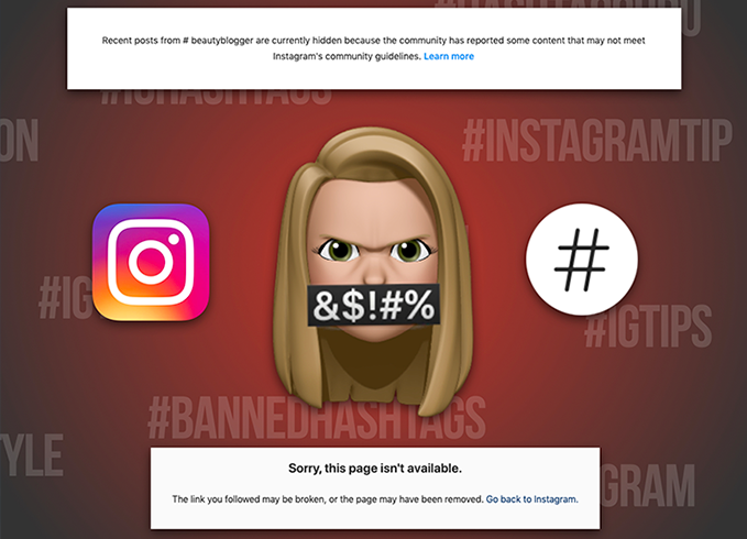 Banned hashtags on Instagram