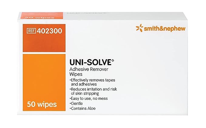 Uni-Solve patches can remove adhesive buildup from wearing patches regularly.
