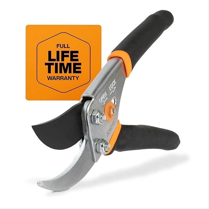 Fiskars Gardening Tools: Bypass Pruning Shears, Sharp Precision-ground Steel Blade, 5.5” Plant Clippers (91095935J)