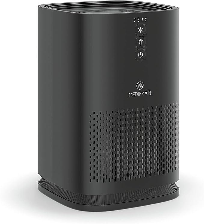 Medify MA-14 Air Purifier with True HEPA H13 Filter | 470 ft² per Hour for Smoke, Odors, Pollen, Pets | 99.9% Removal to 0.1 Microns | Black, 1-Pack