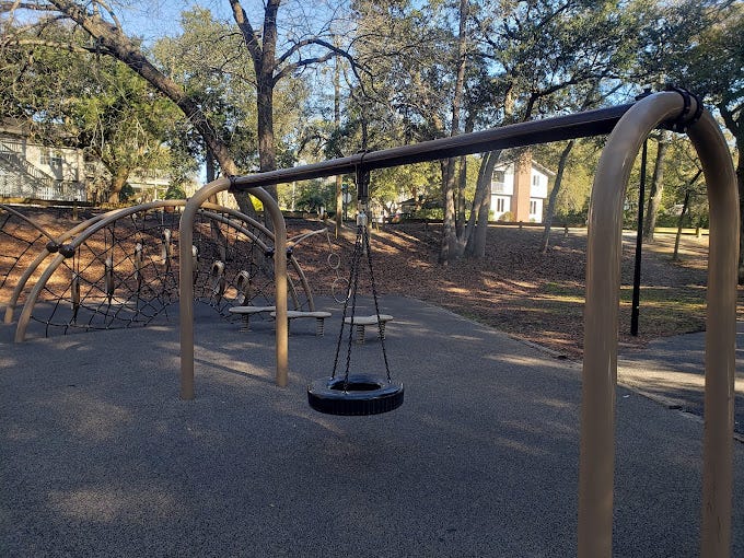 Things to do in North Myrtle Beach for Kids, tire swing at McLean Park