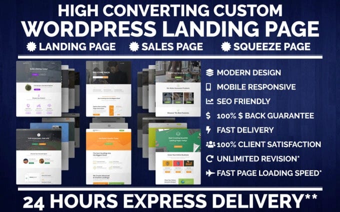 I will create responsive wordpress landing page design