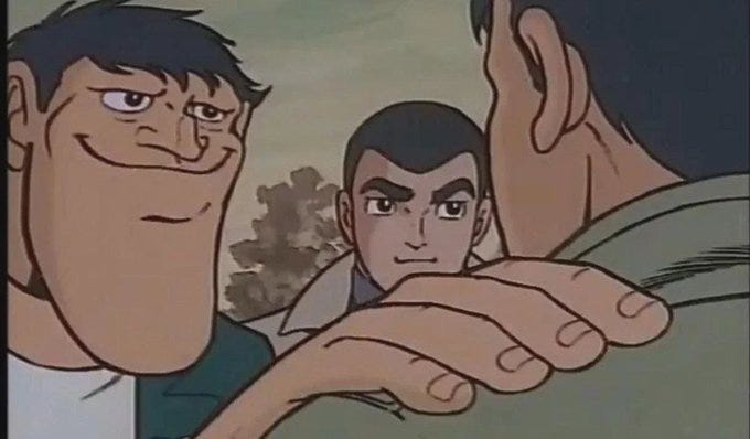 Meme image of an animated character patting another character on the shoulder, used to joke that Opus 4.7 feels like a return of Opus 4.6.