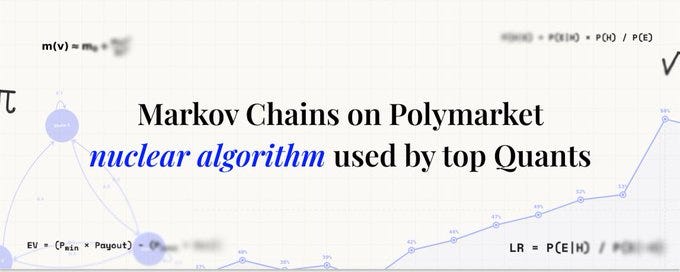 Markov Chains: nuclear algorithm used by Quants to crush 87% of Polymarket traders