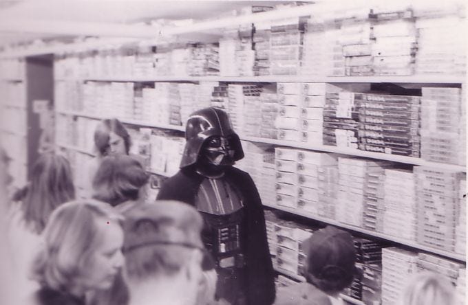 Darth Vader: Star Wars Visits Toy's R Us In Torrance, CA, Fall 1977