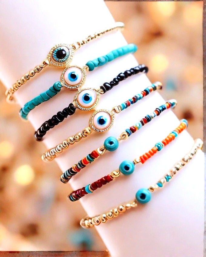 Beaded Evil Eye Bracelet