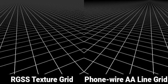 RGSS Texture Grid vs Phone-wire AA Line Grid