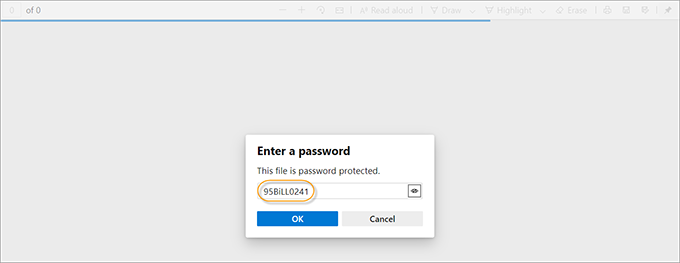 input cracked PDF password