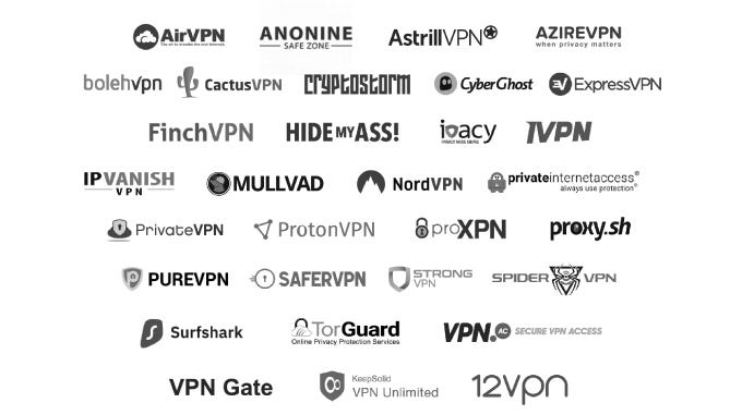 Brume-W supports 30+ VPN Services