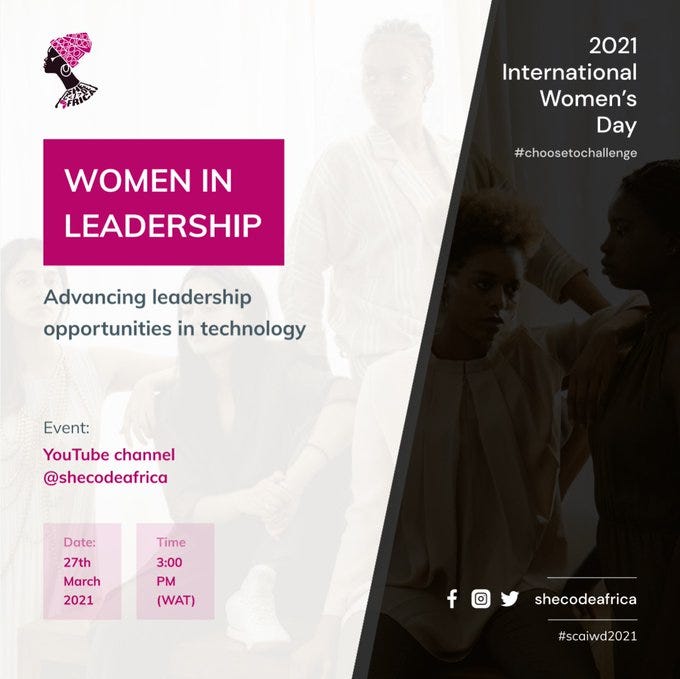 SCA international women’s day event poster