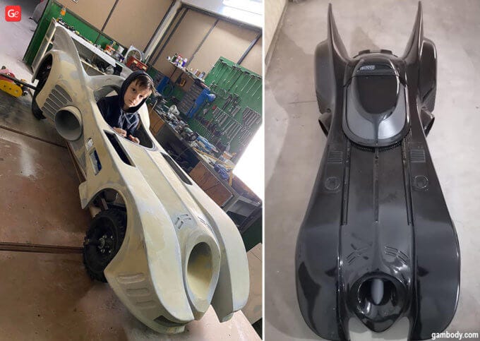 A futuristic-looking 3D-printed car designed by Turkish automotive engineer Yasin Kaya. The vehicle features sleek lines, innovative design elements, and advanced materials, highlighting the potential of additive manufacturing in the automotive industry.