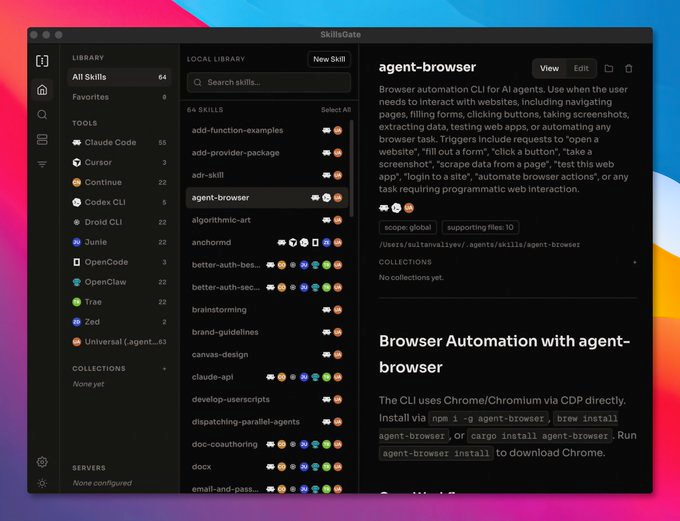 SkillsGate: Finally, Someone Made AI Agent Skill Management Visual