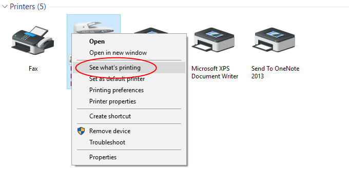 Hit the See what’s printing option