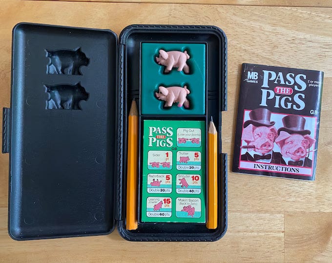 Pass the Pigs game packing