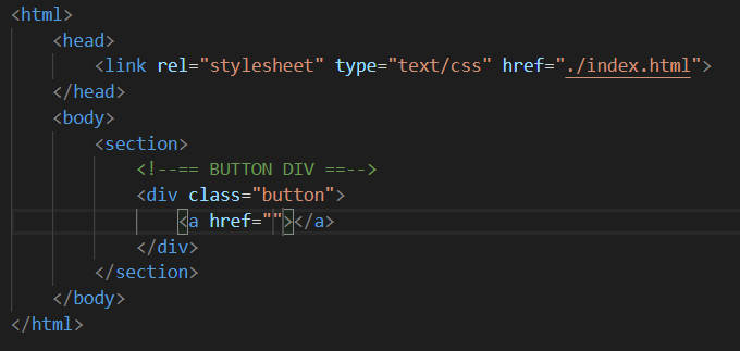 Code snippet of “button div” with an anchor tag inside