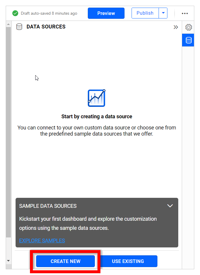 Create new data source window