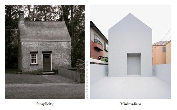 A simple hut type house, gray in color and a minimalistic concept house, white in color