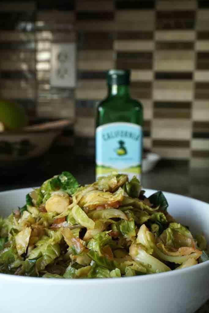 vegan vegetarian warm brussels sprouts salad