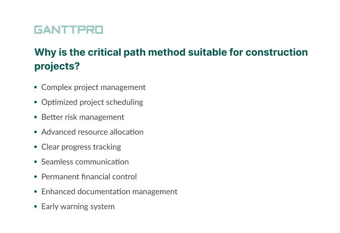 The benefits of the critical path method in construction
