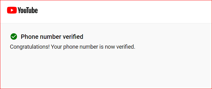 Phone Number Verified Successfully
