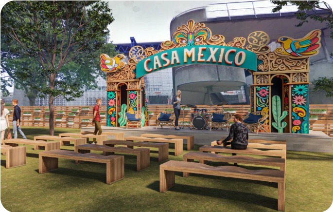 Rendering for the Mexico House / Casa Mexico for Paris 2024 Olympic Hospitality House.