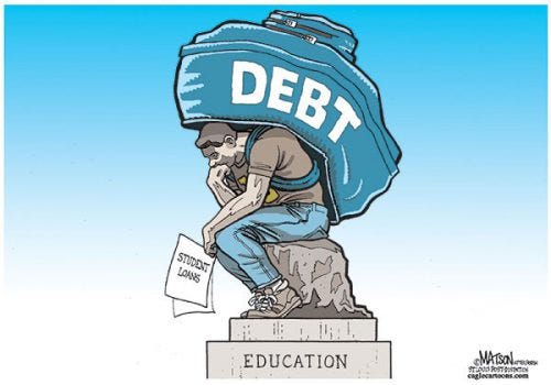 Cartoon of Student Debt