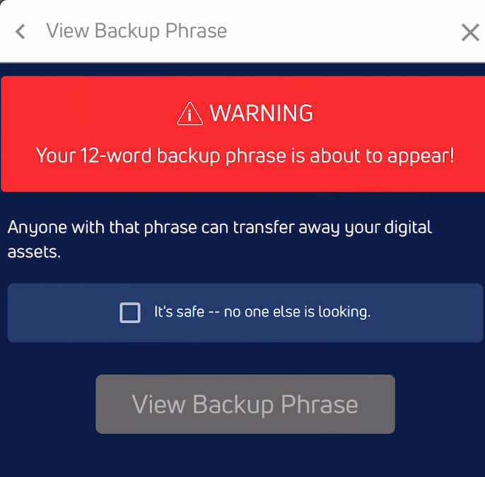 jaxx wallet backup phrase seed phrase view