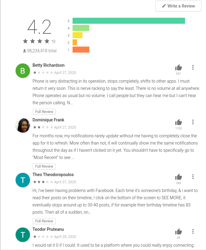 FB App Reviews Tekraze