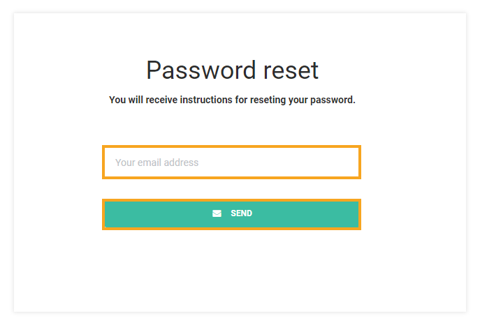 A typical example of a password reset page.