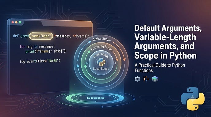 Default Arguments, Variable-Length Arguments, and Scope in Python