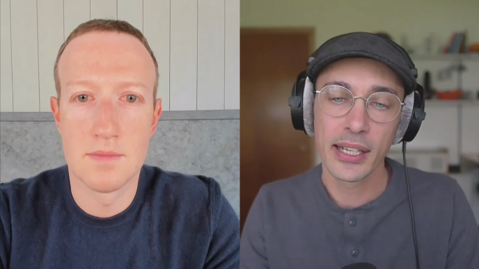Picture of Facebook CEO Mark Zuckerberg and Shopify CEO Tobias Lütke during a live stream