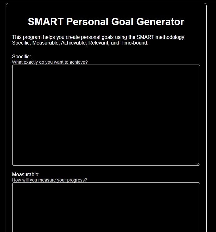 SMART Personal Goal Generator