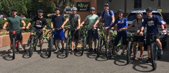 The Indeed Assessments team on a biking trip.