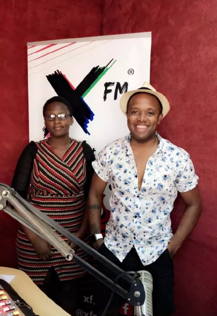 Samantha and Denzel at XFM studios