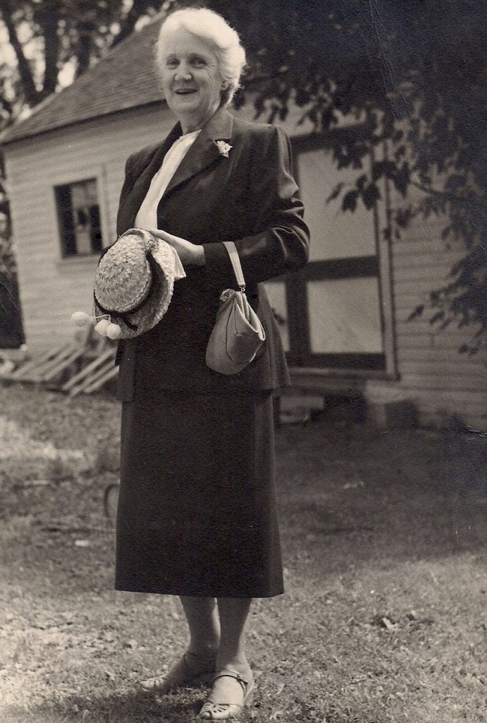 older women in her seventies dressed for church