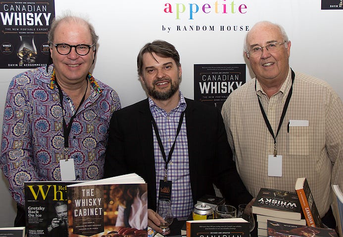 Davin de Kergommeaux (L), Mark Bylok (C), and Frank McDonald (R) tasted the whiskies for this month's episode. Photo ©2018, Mark Gillespie/CaskStrength Media.