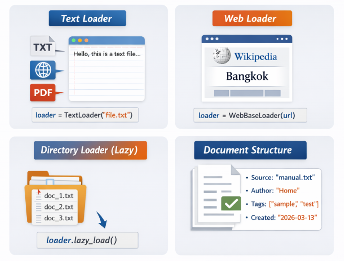 LangChain: Document Loaders — วิธีนำข้อมูลเข้า LLM จากไฟล์และเว็บไซต์
