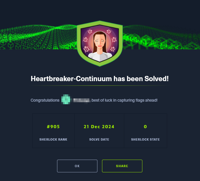 Heartbreaker-Continuum — HackTheBox Sherlocks Writeup