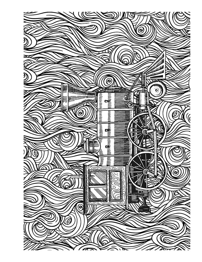 train adult coloring page 1