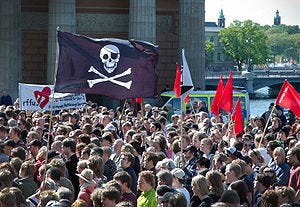 Rally in Stockholm, Sweden, in support of file...