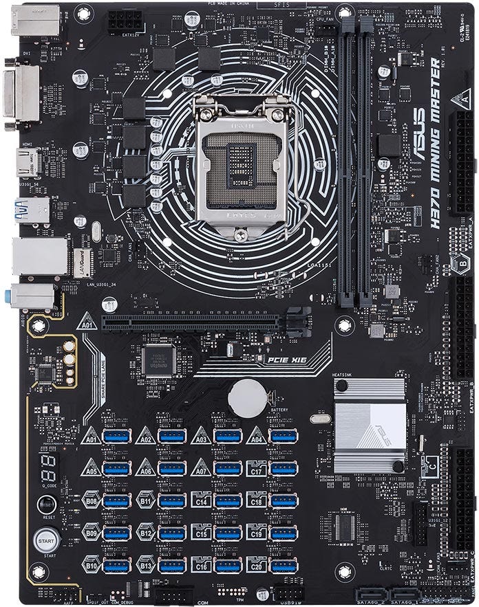 h370 crypto mining motherboard support 20 gpu