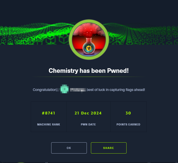 Chemistry — HackTheBox Writeup