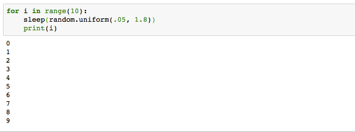 Using sleep and random to limit printing of an integer