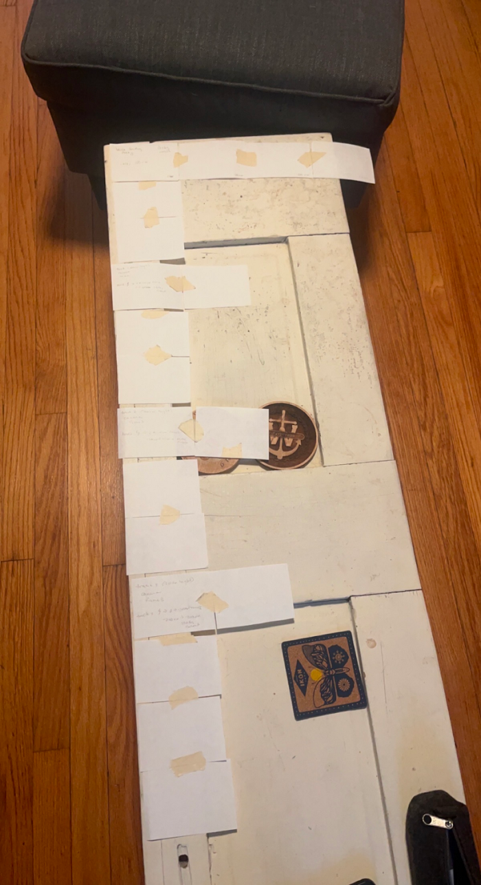 paper model of a horizontal scrolling feature